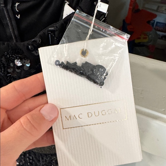 MAC DUGGAL Black Strapless Embellished A Line Dress - Picture 5 of 8